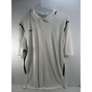 Nike Polo Shirt Adult Large White Drifit Short Sleeve Summer Golf Mens